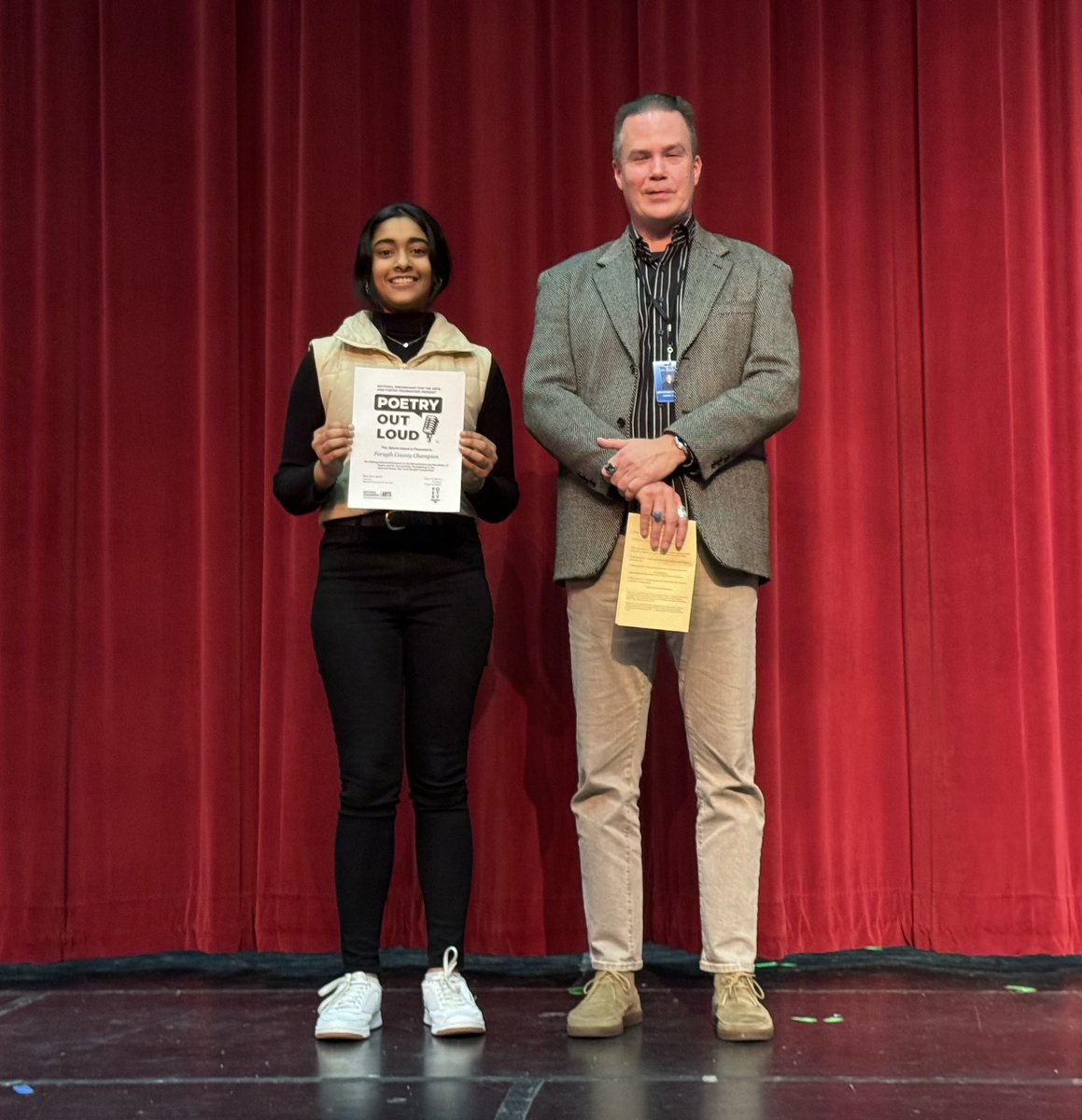 amobs_ela's tweet photo. So impressed by all of the talented students who participated in the Forsyth County Poetry Out Loud Regional Finals this afternoon. A special congratulations to Moksha Agrawal from @Atkins_HS who won first place and will be competing in the state competition! @SecondaryELAWS https://t.co/PCHRKNPRZ9