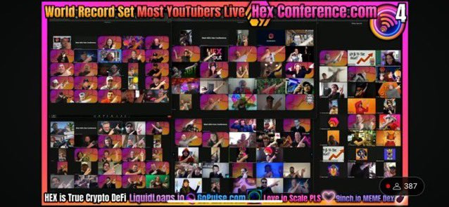 BREAKING: The $HEX community just broke the World record for the most YouTubers live on one screen. 

Congratulations <a href="/MatiAllin/">Mati Allin</a> and everyone!

The HEX community is UNSTOPPABLE!

They tried to break us, gatekeep us and stop us from rising up. 

2024-25 is OUR TIME!