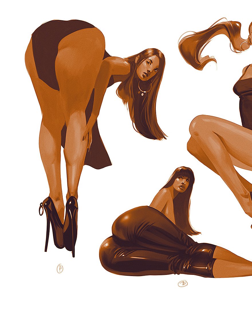 Kaladenart's tweet photo. A little routine I like to do, waking up early and drawing the max poses I can before work #digitalart #digitaldrawing #legs #highheelpumps https://t.co/Qg3yzIQVCQ