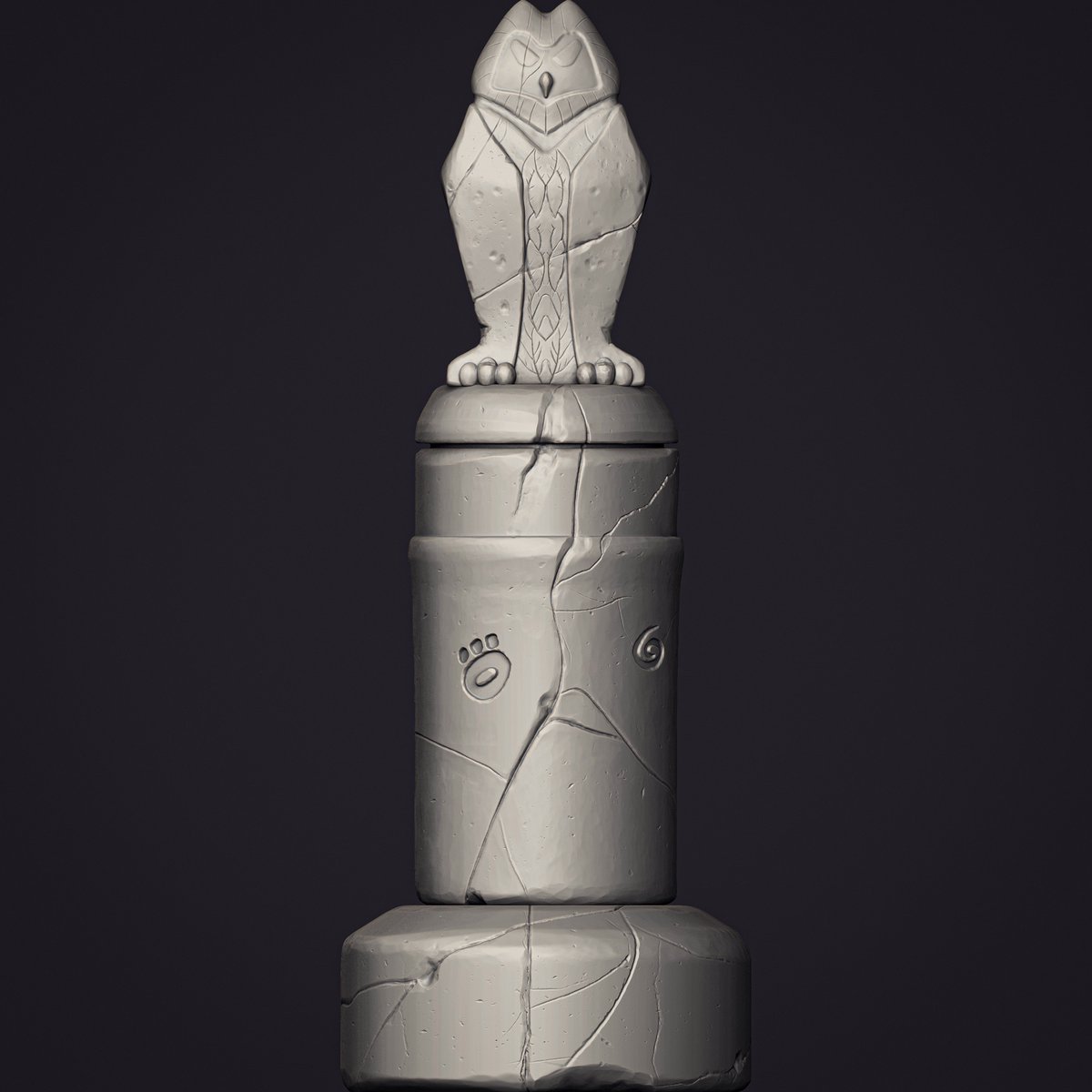 Owl 3d Statue Sculpting Inspire by Kena Game 
.
.
.
.
.
.
.
.
.
.
.
.
.
.
.
.
#zbrush #sculpting #3D #3Danimation #gameart #Environment