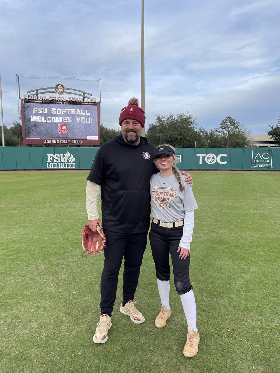 Macy2Borgen's tweet photo. Thank you @FSU_Softball for the 2024 ID camp today. It was great to get some work in on the field and I am looking forward to the next one. @Coach_Alameda @FSU_CoachWilson @TCam_FSUSB https://t.co/HpailxAtAX