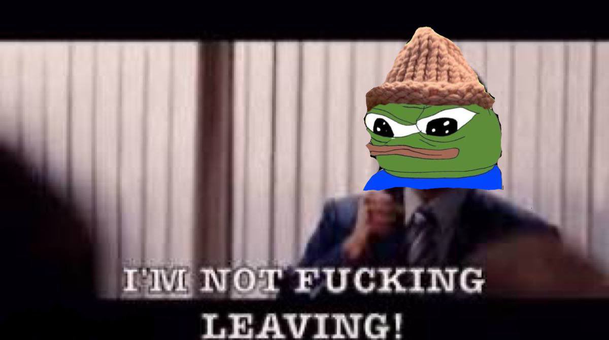 We’re still here &amp; we’re not taking off our hat! 

$PEPE $WIF #PEPE #WIF $SOL #SOL $PIF