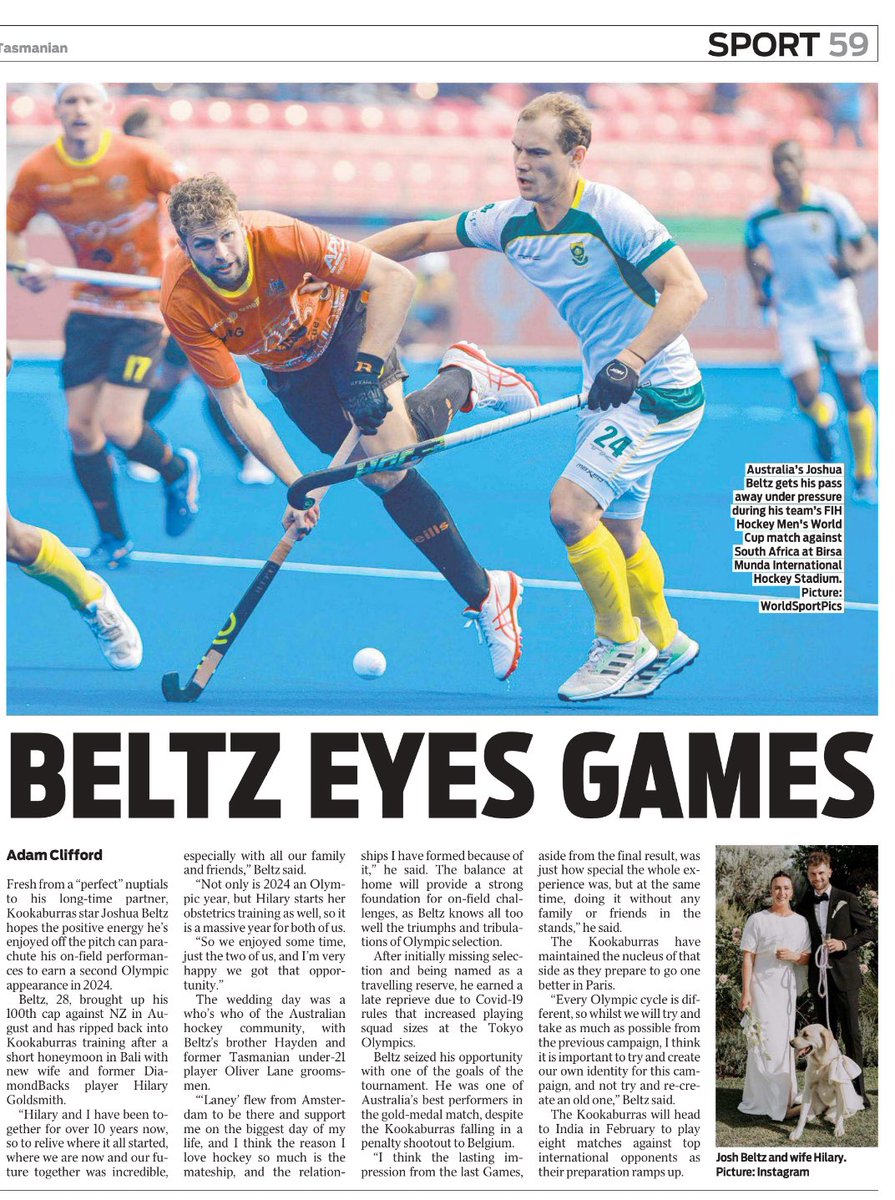 Adam Clifford (@adampclifford) on Twitter photo <a href="/kookaburras/">Kookaburras</a> star Josh Beltz eyeing off Paris Olympics after tying the knot with long-term partner in front of family, friends and teammates <a href="/dbp2811/">David Pryles</a> <a href="/HockeyAustralia/">Hockey Australia</a> <a href="/kookaburras/">Kookaburras</a> star Josh Beltz eyeing off Paris Olympics after tying the knot with long-term partner in front of family, friends and teammates <a href="/dbp2811/">David Pryles</a> <a href="/HockeyAustralia/">Hockey Australia</a>
