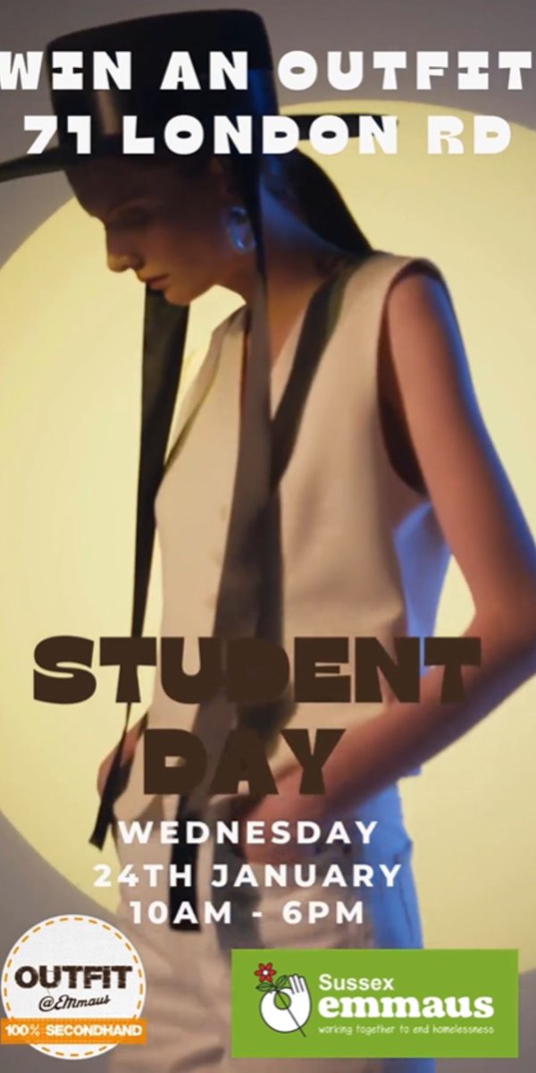 emmausbrighton's tweet image. We are officially launching Outfit London Road (Brighton) with a Student Day on Wednesday 24th January and press night on Thursday, 25th January.

#secondhandclothes #vintageclothing #retro