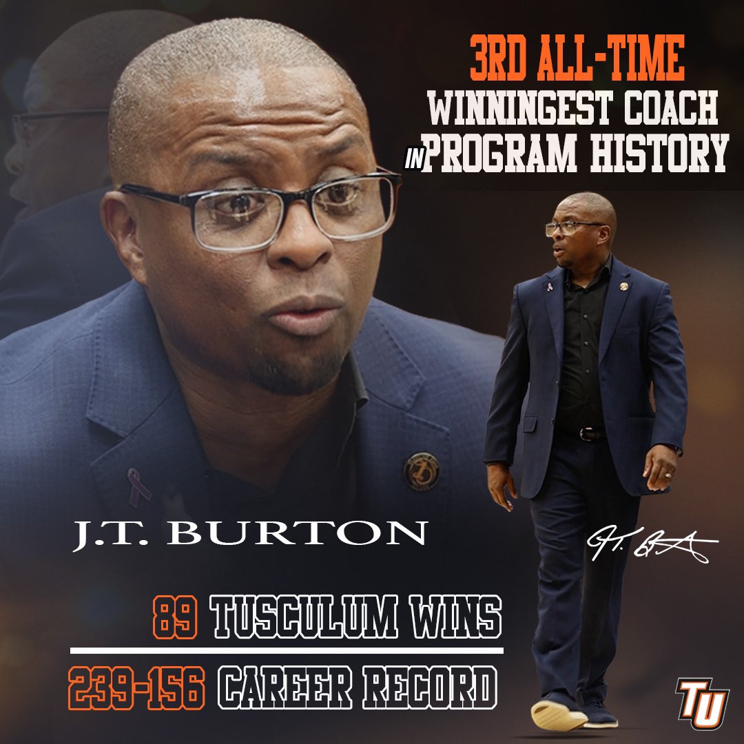 🟠⚫️🗞️Our Tusculum Men’s Basketball Head Coach, JT Burton has become the 3rd All-Time winningest coach in the programs history, passing 
Jim Boone (2005-2011) 🔥