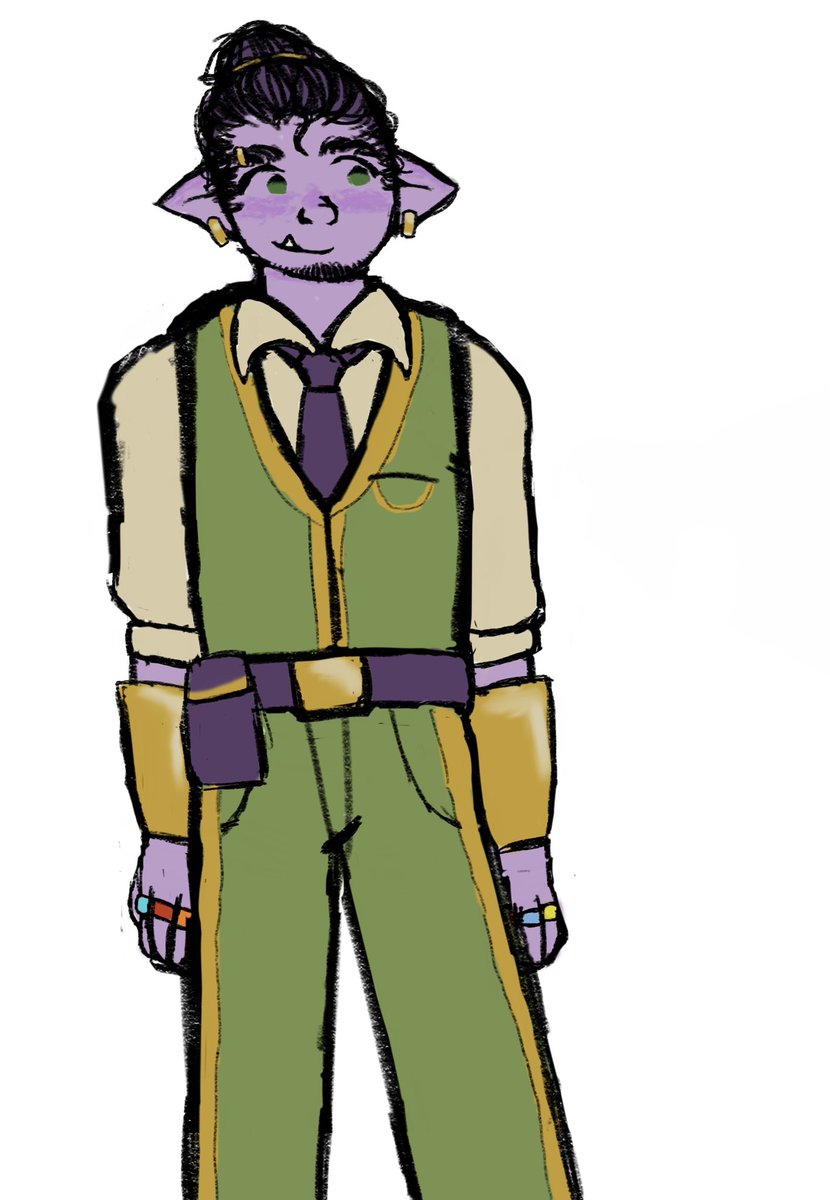 charpancakes's tweet photo. look how much my dnd character friedrich (and my art style!) has developed over 6 months 🥹 so proud of him for developing a fashion sense https://t.co/cPzzHdWJWs