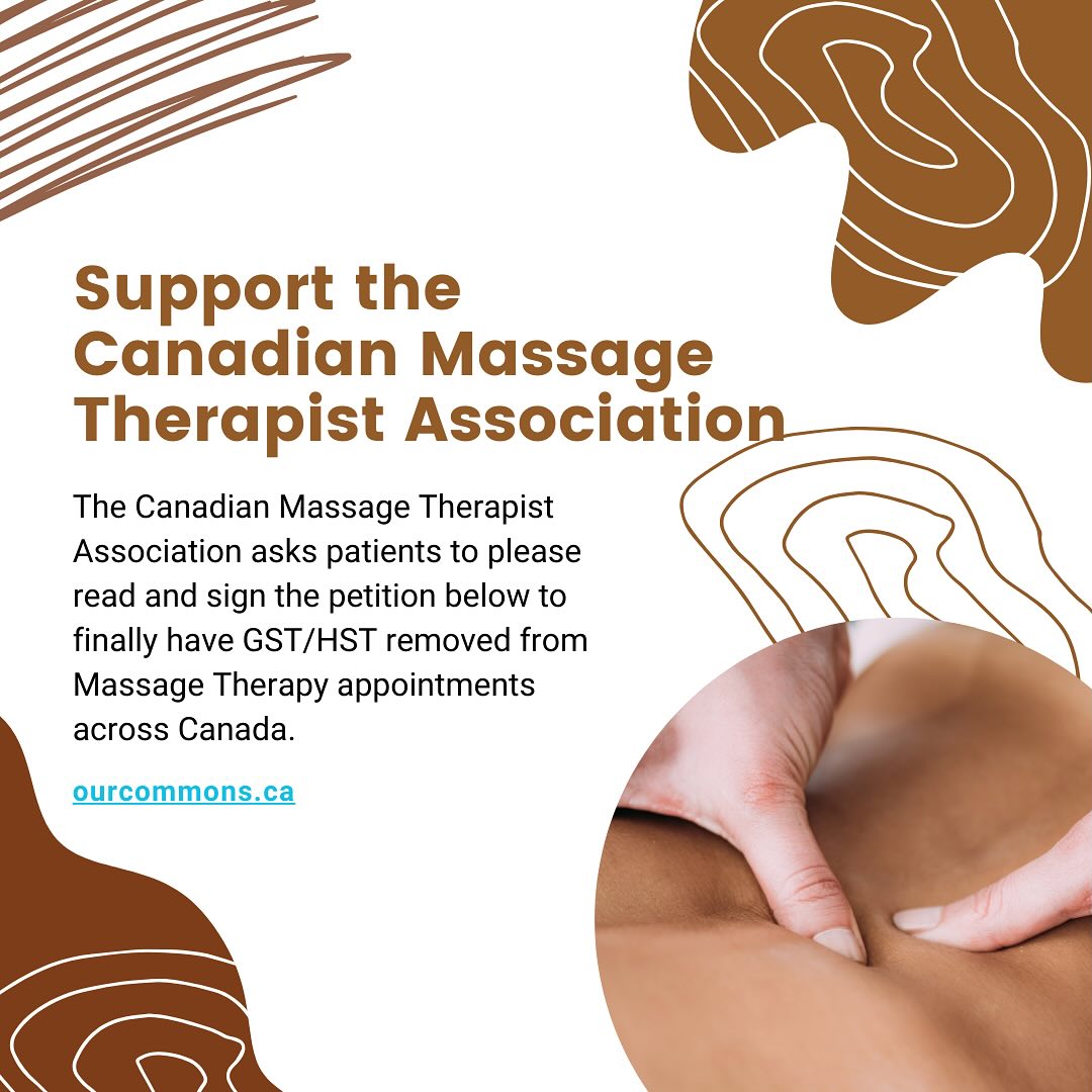 PM_Wellness_Ctr's tweet photo. Help CMTA advocate to government for exemption of GST/HST on Massage Therapy services!

https://t.co/xuQ77kAwXl

Sign by March 31, 2024 https://t.co/llawdtrhzz