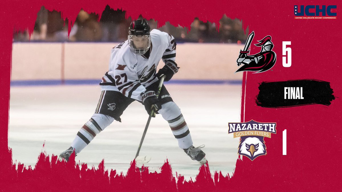 ValiantsMHockey's tweet photo. It's a #ValiantVictory from Playland! McKenna scores twice, Clarke nabs his first collegiate victory with 34 saves in the crease as we take game two against Naz. #WeAreValiant https://t.co/SHrbguXn51