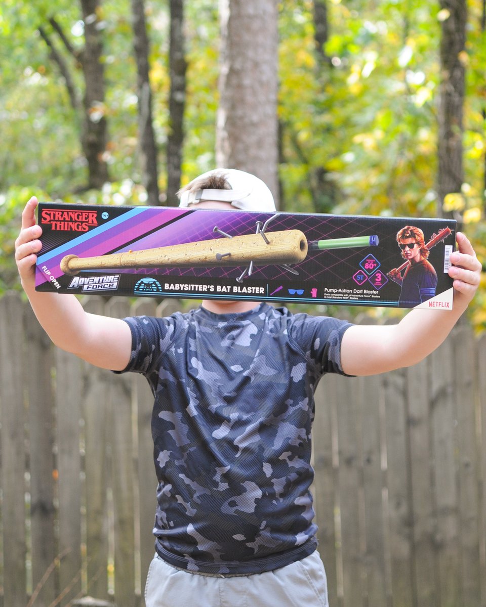DartZoneBlaster's tweet photo. Take the Upside Down by storm with the Adventure Force Stranger Things Babysitter's Bat Blaster! Grab yours today only at Walmart. 💥 #strangerthings #strangerthingsfans #strangerthingssteve #dartblasters #blasterbattle #upsidedown #1darts https://t.co/UpdRpt6mmz