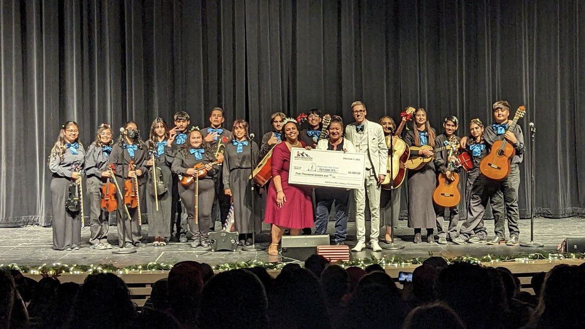 WestyMariachi's tweet image. Thank you to the @WestminsterLeg1 for their incredibly generous donation of $5000, which will help us to purchase 3 new guitarrón! We are all so grateful!

#westminstercolorado #musiced #publiceducation
