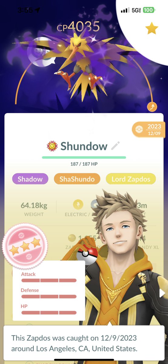 My best catch my bird shiny shadow Hundo 😎⚡️