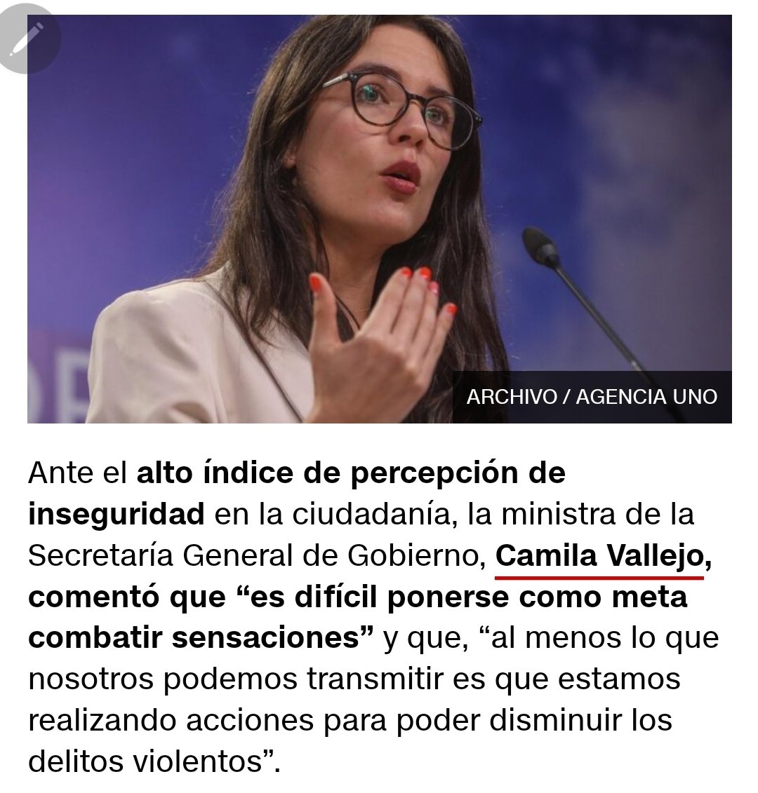 ruth_hurtado_'s tweet photo. Ministra @camila_vallejo quizás si su gobierno combatiera la delincuencia y crimen organizado bastaría. Y claramente la realidad le gana a la ficción y a la sensación. https://t.co/Tb7o1qRnFW