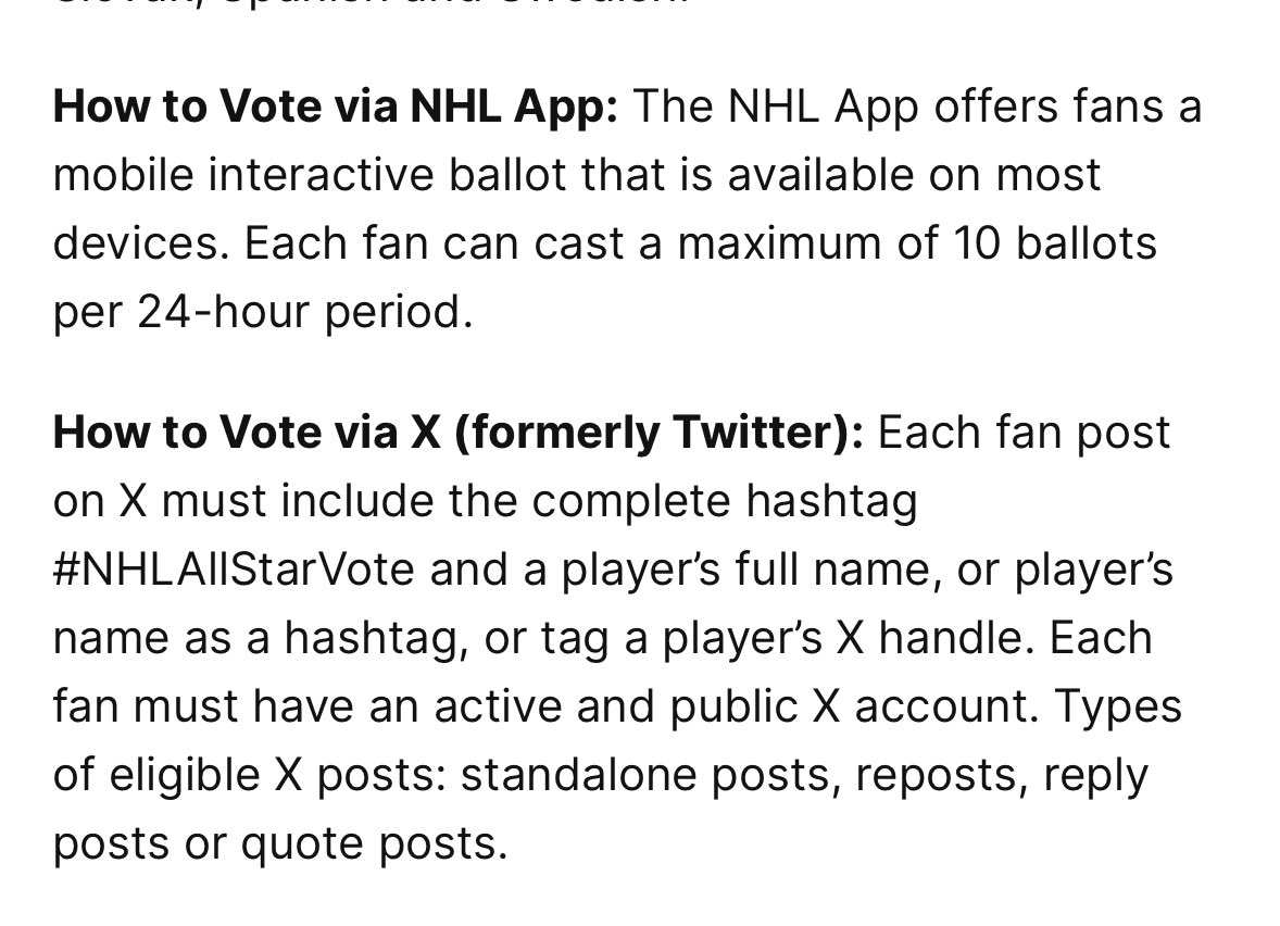 katie (@itsmitchmarney) on Twitter photo So the Fan Vote to determine who gets into the All Star Skills Competition is on from now until Thursday night. The rules are the same as before (including the hashtag). Details below.
#NHLAllStarVote Mitch Marner 
#NHLAllStarVote Morgan Rielly So the Fan Vote to determine who gets into the All Star Skills Competition is on from now until Thursday night. The rules are the same as before (including the hashtag). Details below.
#NHLAllStarVote Mitch Marner 
#NHLAllStarVote Morgan Rielly