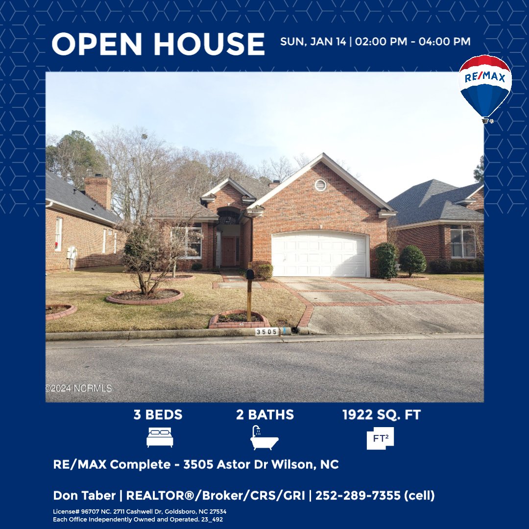 dontaber1's tweet photo. If you are "Ready to Move" or just get out to an Open House on Sunday, come see me at 3505 Astor Dr! I'll be there from 2:00-4:00. This is a great one-story brick home! 3 bedrooms, 2 baths, formal dining, lots of hardwood floors and high ceilings! You don't want to miss this one! https://t.co/qyxTElUWFI