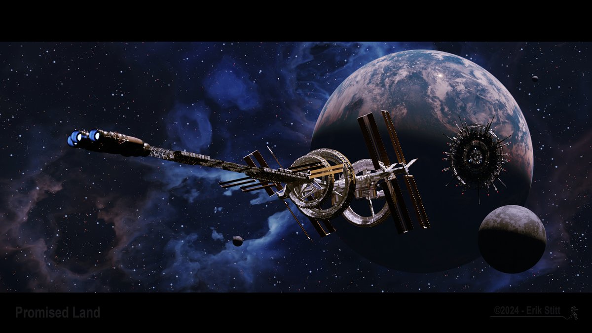 Erik_Stitt_Art's tweet photo. Promised Land
Digital 3D Art 
Copyright 2024 Erik Stitt  

The colonization of Phaedra begins...    

God Bless,  

Erik  

WALLPAPER DOWNLOAD: https://t.co/k8YuMoYphu 

#erikstittart #blender #jumpgate #stargate #environmentdesign #Spaceships #3dart #b3d https://t.co/NeIJv1wYiK