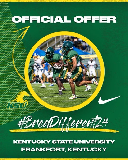After a great conversation with <a href="/CoachJCody/">John Cody</a>  
I am blessed to receive an official offer from Kentucky State University <a href="/CoachJoshAbell/">Joshua Abell</a> #AGTG
