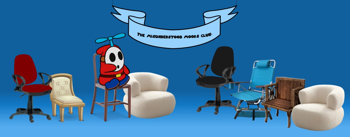 MeekFlyingMook's tweet photo. "Sooooo.... uh...."

"Last call for new club members!"

"Just sit in one of the chairs and tell me why you wanna join and I'll see if I can get 'ya in..." https://t.co/HR4pWagSJ8