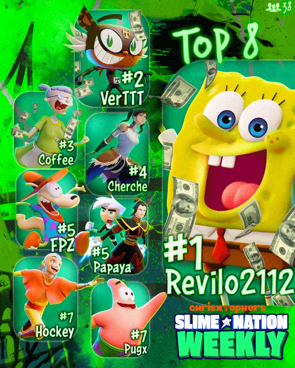tekoa's tweet photo. HERE ARE YOUR WINNERS FOR🦠#SlimeNation's WEEKLY #5 !! 
🥇@Revilo2112.
🥈@/VerTTT.
🥉@/Coffee.
🎖️@LilyCherche.
🎖️@FirePZA.
🎖️@/Papaya.
🎖️@HockeySSBU.
🎖️@Pugx_0.

#NASB2 #NICKALLSTARBRAWL2 | GRAPHIC BY @AndrewDZNs. https://t.co/TnE08N2O8X