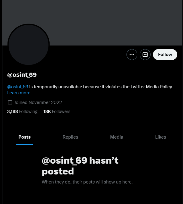 official_ninr's tweet photo. ❗️❗️Account temporarily unavailable❗️❗️❗️
BroOsint @osint_69
-18k followers
-from the NAFO OSINT crowd
-Account unavailable for dehumanizing and glorification of violence https://t.co/7gjgoddOgg