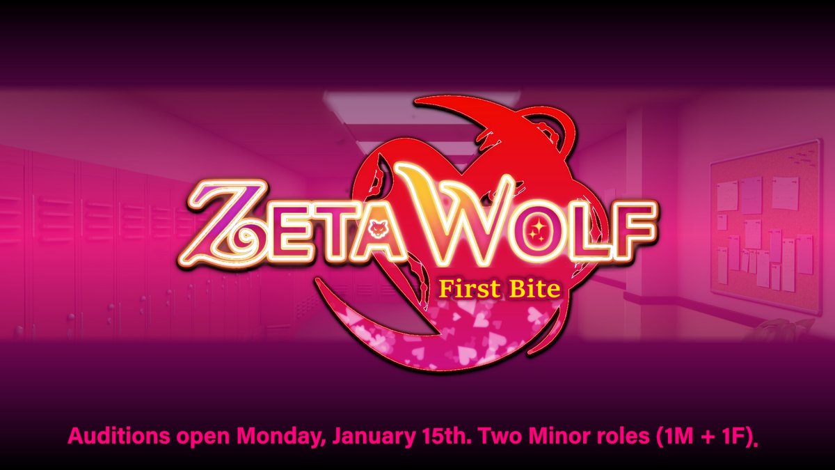 AniClashStudios's tweet photo. #Castingcall for our new project: Zeta Wolf: First Bite is tomorrow! PAID/1M, 1F minor roles. See you then! 👏
#voiceactor #voiceover #visualnovel https://t.co/maoipHdQSz