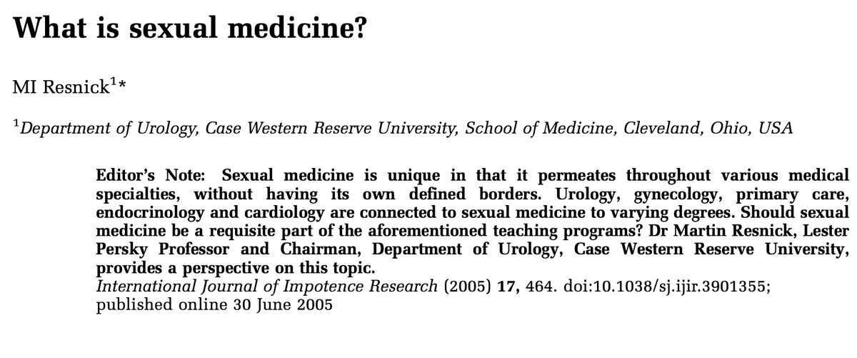 Delving into the historical roots of #SexualMedicine! Former @AmerUrological President and Chairman of @CaseUrology shares insights on its evolution in a compelling paper.📚 Explore the journey and understand the interconnectedness in medical specialties👉rdcu.be/dvWwA