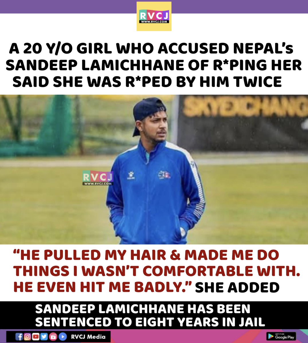 Sandeep lamichhane has been sentenced to eight years in jail
#sandeeplamichhane #rvcjsports #rvcjinsta