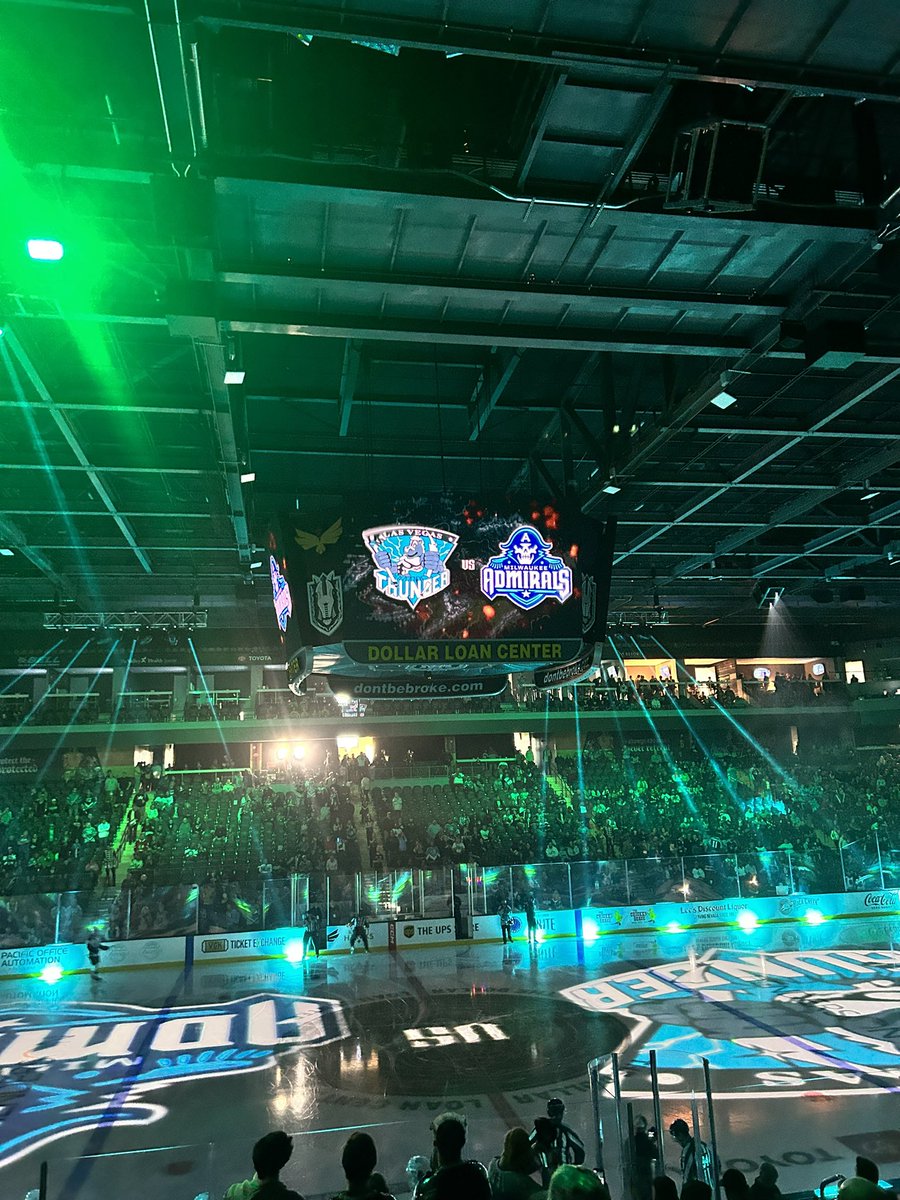 KLSatowski's tweet photo. When I was little I went to @mkeadmirals games. That’s where the love of hockey started.
College years, I had season tickets to the @WranglersLV. 
I was ecstatic when we got the @GoldenKnights. 
Today I sat and cheered for the @HSKnights as they played the admirals. #FullCircle https://t.co/r6ynjVxubT