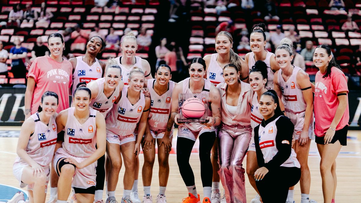 Our Flames celebrated their first-ever Pink Hoops fixture with an 87-84 victory over the <a href="/PerthLynx/">Perth Lynx</a> - in front of the biggest <a href="/WNBL/">WNBL</a> crowd this season (5,138) 🩷

<a href="/CaylaGeorge22/">Cayla George</a>'s double-double saw her win the 1st Tiana Mangakahia MVP Award.

📰: tinyurl.com/yhk3bnca

#FlameOn