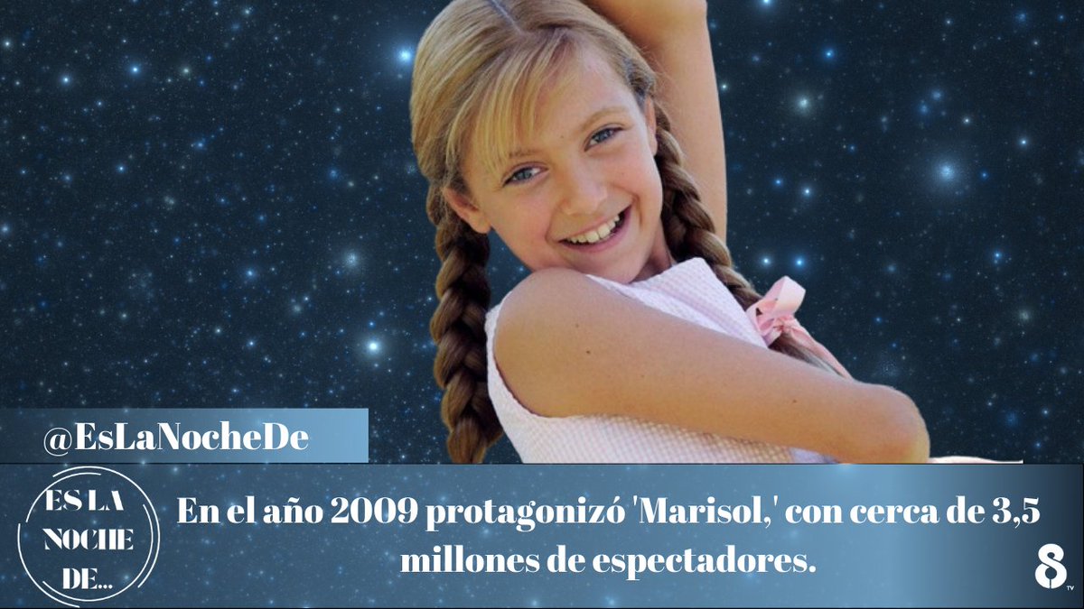 EsLaNocheDe's tweet photo. Fue en 2009 cuando @AnaMenaMusic se dio a conocer fuera de Andalucía protagonizando 'Marisol' en Antena 3 con gran éxito 👇
https://t.co/Qm9Pg2z932
#EsLaNocheDeAnaMena https://t.co/tPclmpxypC