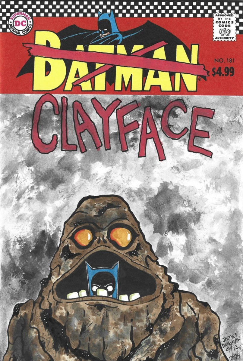 So... To gear up with working on a sketch cover for the @fcfcomics #FCFCoversLiteracy? Raising money for the Literacy Volunteers Winchester Area.
Any-who... I bought a test cover.
Now I don't know if I want to do another. This one seems to work well. #dccomics #batman #clayface