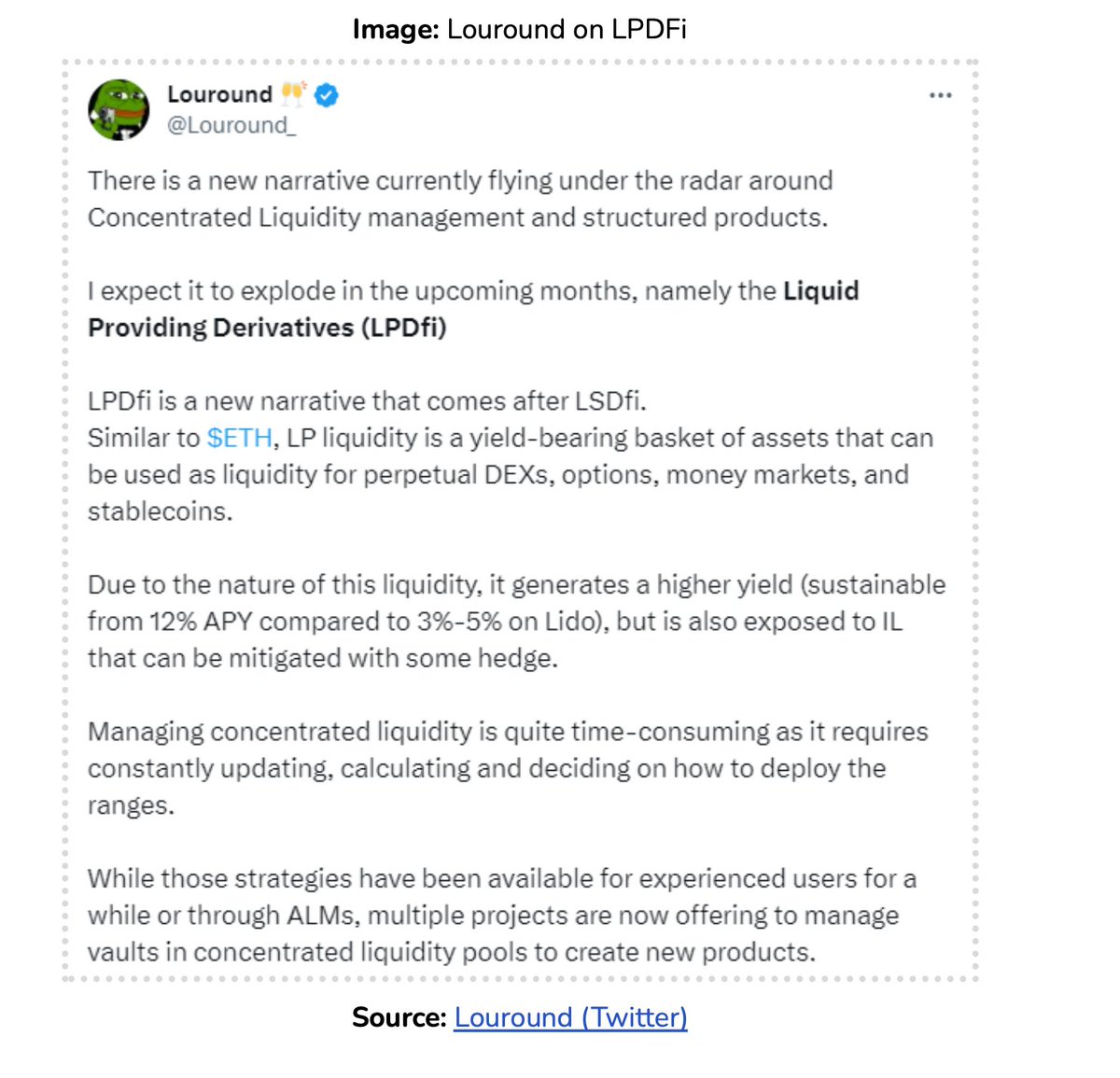 Yo <a href="/0xBebis_/">bebis</a>  -- this LPDFi (Liquidity Pool Derivatives_ narrative in the latest Revelo report sounds a like OATH to me -- do I have that right? 

The 12% consistent APY caught my eye -- as well as the automated / vaulted management of assets.