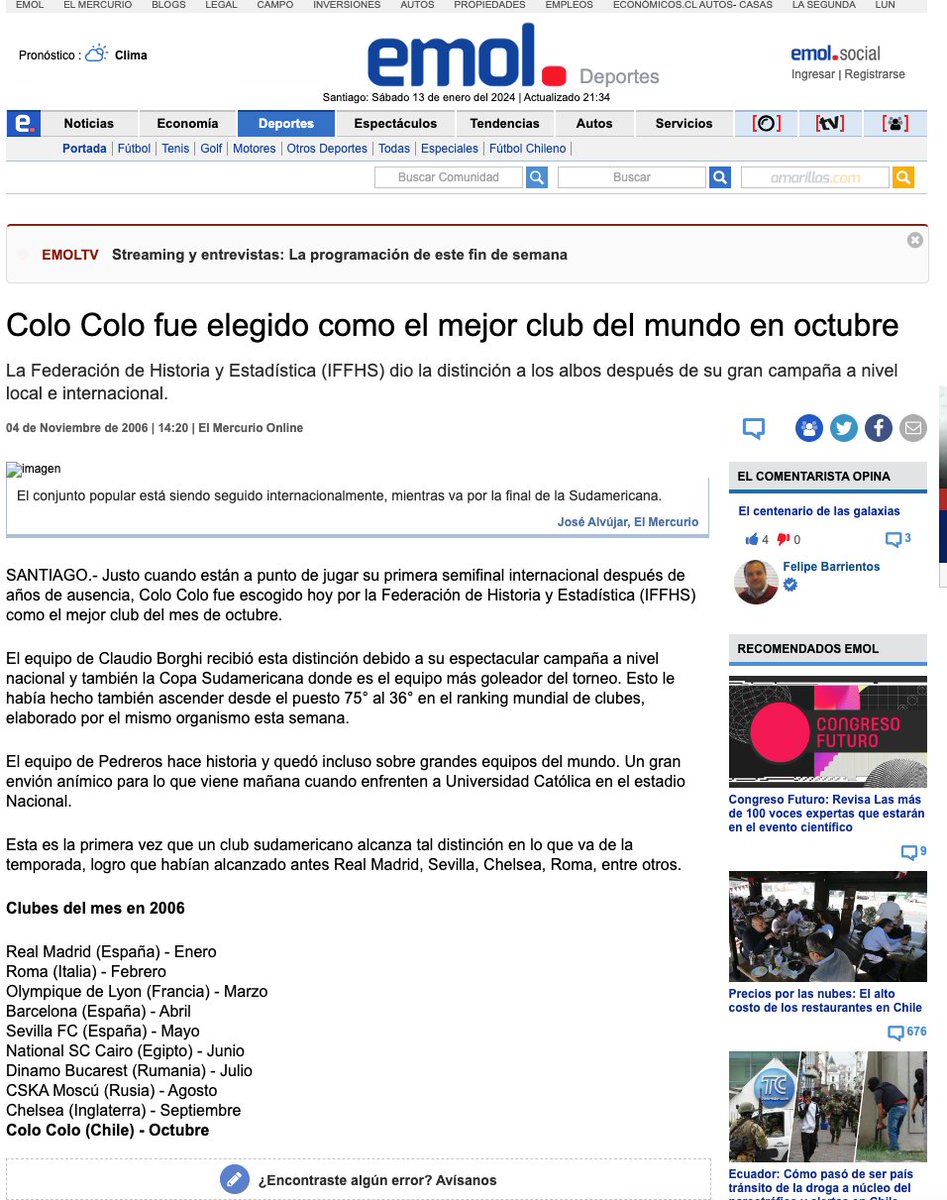 GDPAD7's tweet photo. @Json2hAlexander @Jhay4zul Pero loco ¿De verdad vas a ocupar eso como argumento ganador?
Si es por eso, la misma IFFHS rankeó a Colo-Colo en el 1mer lugar del mundo en 2006.
O sea hasta en eso le das la razón al hueón del video, siempre pero siempre, en lo que sea, la U va a estar abajo de Colo-Colo. https://t.co/OiwjvmRL6m