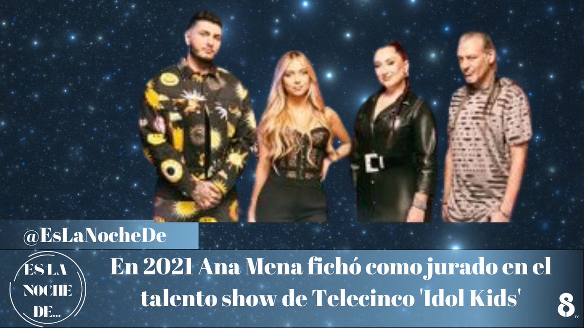 EsLaNocheDe's tweet photo. Ana Mena (@AnaMenaMusic) fichó de jurado por el talent show infantil 'Idol Kids' junto a Omar Montes y Camela 👇
https://t.co/Qm9Pg2zGSA
#EsLaNocheDeAnaMena https://t.co/yaDCTObRGb