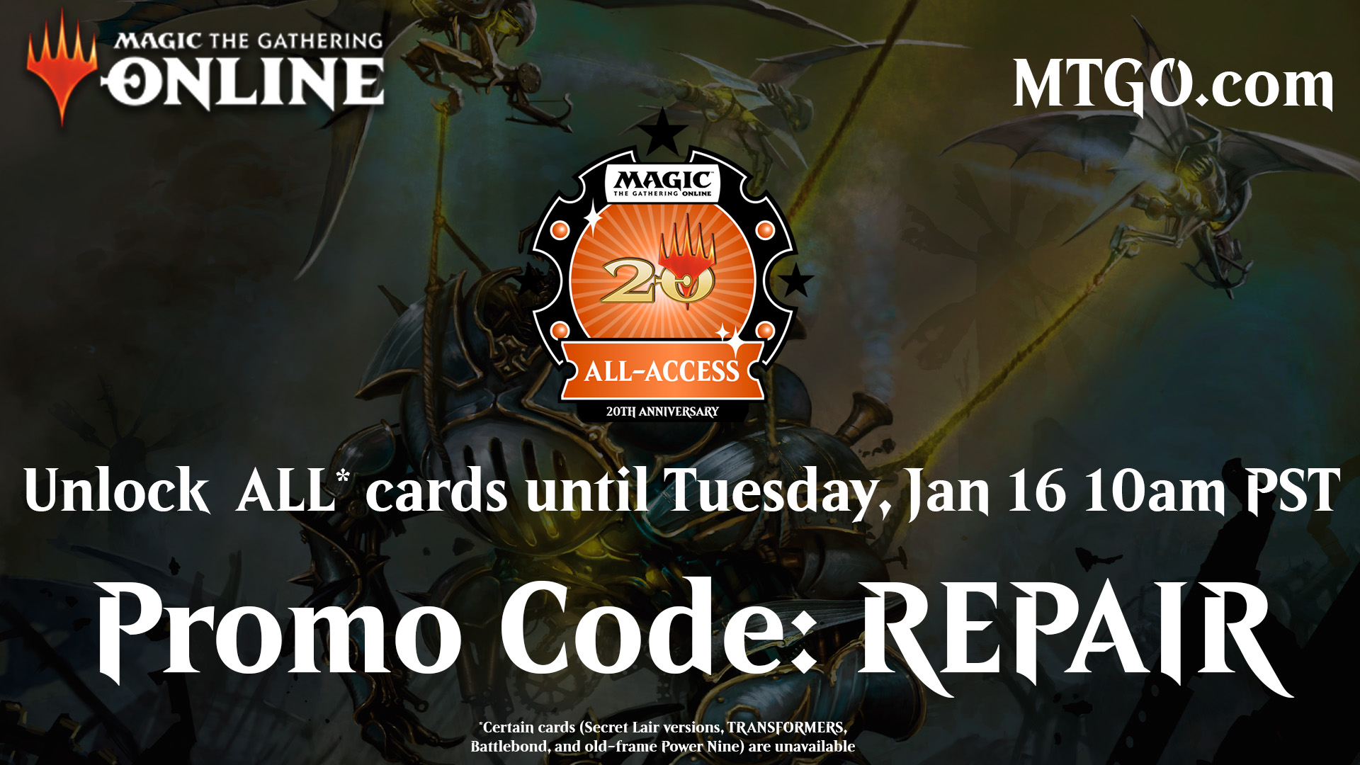 Mtg sales 20th anniversary