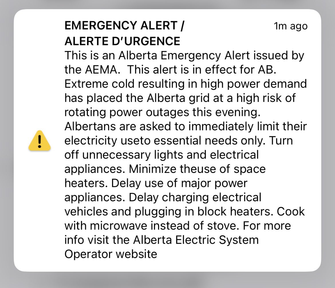 Well this is a particularly concerning emergency alert in Alberta #ableg #cdnpoli