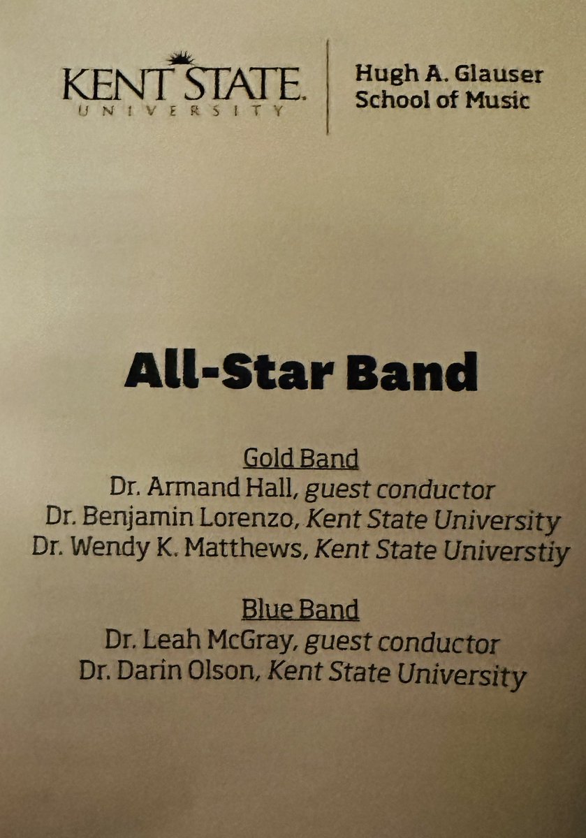 Congratulations to GlenOak Band members Mackenzie Brown, Joseph Marshall, and Carter Sterling on their wonderful performances tonight with the Kent State All-Star Blue and Gold Honor Bands!! <a href="/PlainLocal/">Plain Local Schools</a>