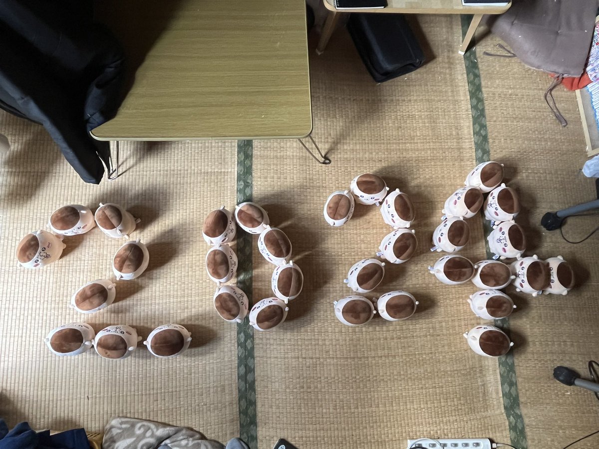 QB08886990jan3's tweet photo. 投稿おくれてましたが、正月にチームくりまんじゅうが芸を披露してくれました。
くりまんじゅうによる2024を表現してくれました。 https://t.co/eCmIjV72zr