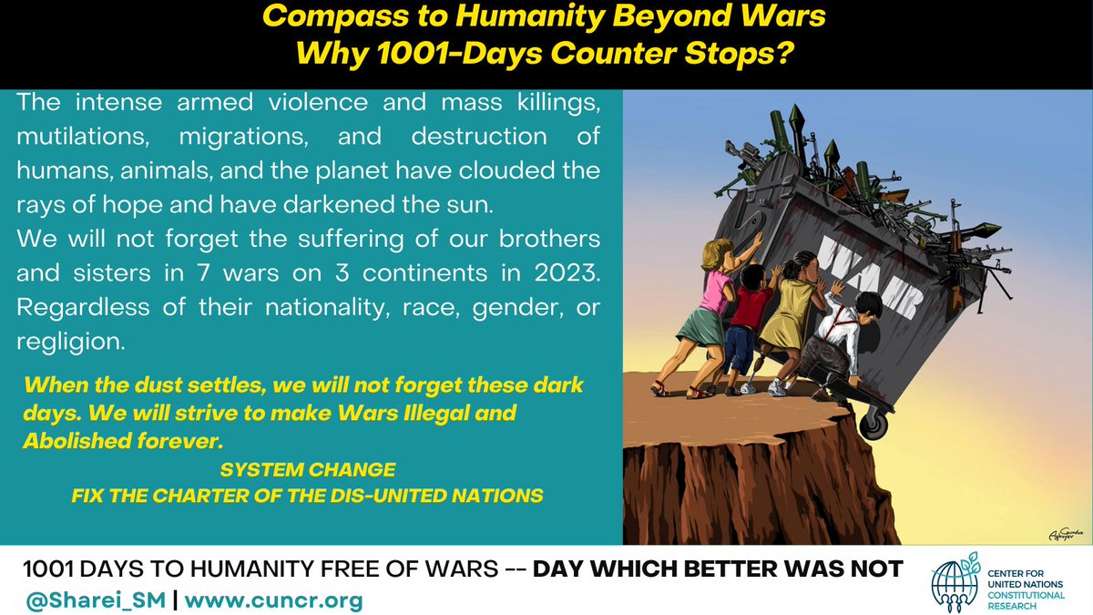 Why 1001-Day Counter Sometimes Stops?
The intense armed violence and mass killings, mutilations, migrations, and destruction of humans, animals, and the planet have clouded the rays of hope and have darkened the sun.
We will not forget the suffering of our brothers and sisters in