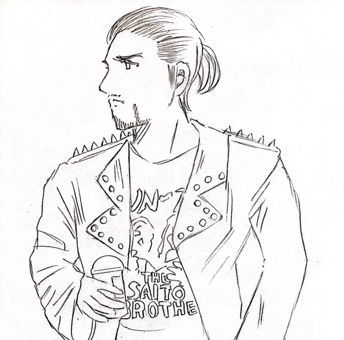 甘いドリンク勝手に買ってるだけの斉藤ジュン   #TAXIめし #ajpw #斉藤ブラザーズ  #全日ファンアート