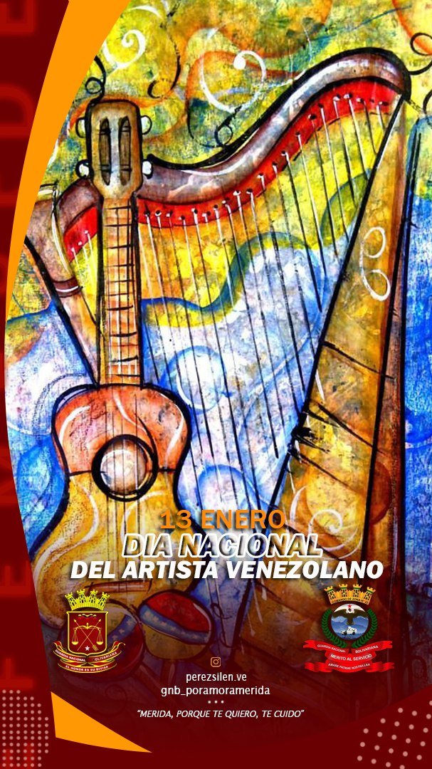MeridaSeguraGNB's tweet photo. Cada 13 de enero se celebra de forma sincera a todos los integrantes de la familia cultural venezolana, ya que ellos son quienes logran conmover y transformar conciencias con su arte, preservan las tradiciones, crean sueños y fabrican sonrisas https://t.co/lWLaTz1a6u