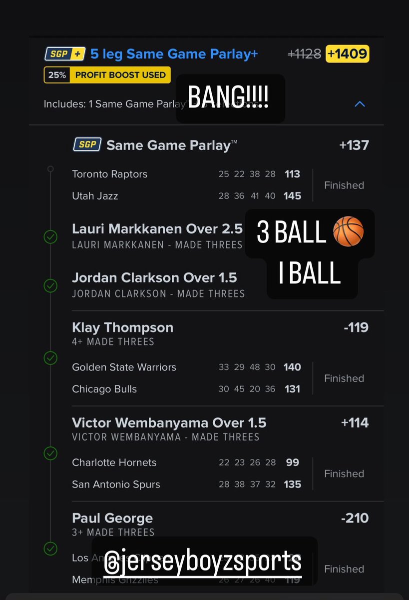 NJboyzsports's tweet photo. π¨MAX LADDER CASH π° πͺ π€π¨
BOOSTED 3s LAY CASH π°!
JOIN VIP TODAY !!
36+ UNIT NIGHT π€
70+ UNIT IN 2024 π€π°
@BleacherReport
@ActionNetworkHQ
#GamblingTwitter #GamblingX #sportsbettingtwitter #NBA #nbabets #VIP #CASH #MONEY #Popboyz #Jerseyboyz #CASHOUT πΈ #dubclub https://t.co/h7y55BW0mM