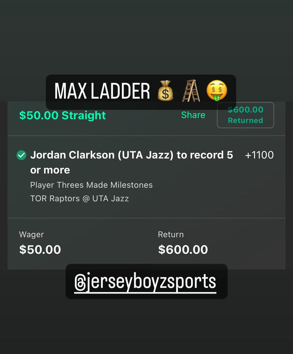 NJboyzsports's tweet photo. π¨MAX LADDER CASH π° πͺ π€π¨
BOOSTED 3s LAY CASH π°!
JOIN VIP TODAY !!
36+ UNIT NIGHT π€
70+ UNIT IN 2024 π€π°
@BleacherReport
@ActionNetworkHQ
#GamblingTwitter #GamblingX #sportsbettingtwitter #NBA #nbabets #VIP #CASH #MONEY #Popboyz #Jerseyboyz #CASHOUT πΈ #dubclub https://t.co/h7y55BW0mM