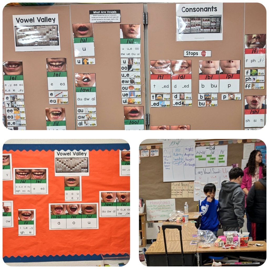 emytomita's tweet photo. When visiting classrooms @BusseyES_AISD, noticed #SoundWalls #VowelValley in #OWDL . It is great for our EBs to notice that vowels in English have more than 1 sound & lots of movement going on as #formativeassessment Well done @hlmorales1 & teachers. https://t.co/tV5lexJvdn