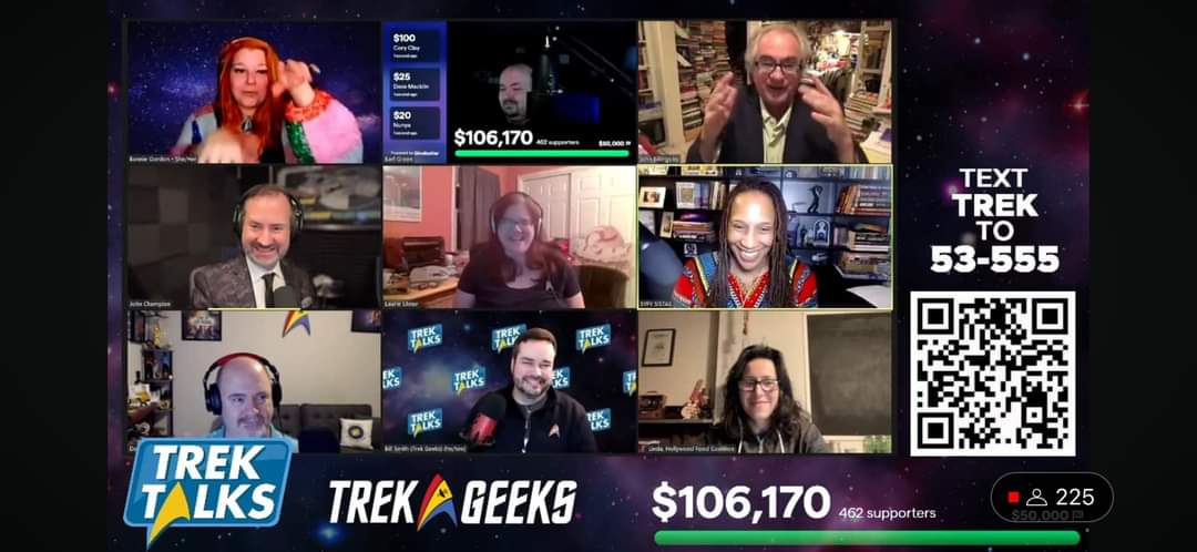 WE DID IT! Thank you to all of our #TrekTalks guests, moderators, & especially our viewers who helped us raise $106,170 to benefit @HollywoodFoodCo & special thanks to @RodRoddenberry for his match! Every year, #StarTrek fans prove why this is the greatest fandom in the world!