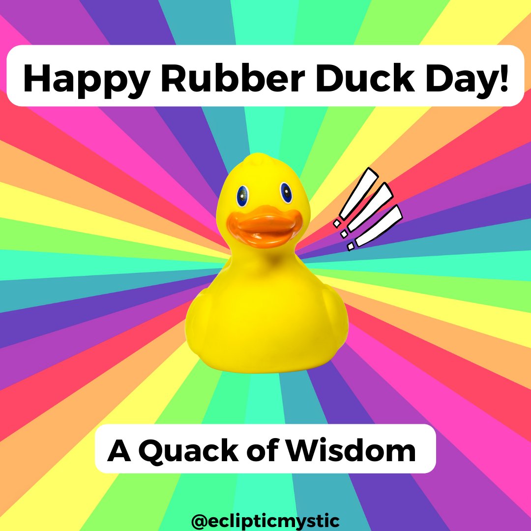 mynewphase's tweet photo. 🎉🛁 Happy National Rubber Ducky Day, folks! 🛁🎉
Snap a pic of your favorite rubber ducky or your whimsical bath time setup with the tags #RubberDuckyDelight #EclipticMystic. Let's create a splash of happiness and share our quacky, cute companions! 📸🛀

Keep floating,
EM
#ducky https://t.co/gDH3zMU1gk