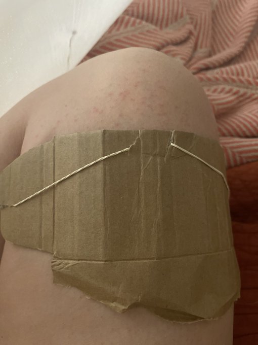 I&rsquo;ve been doing a lot of hand stitching where I keep poking my leg with the needle. So today I finally
