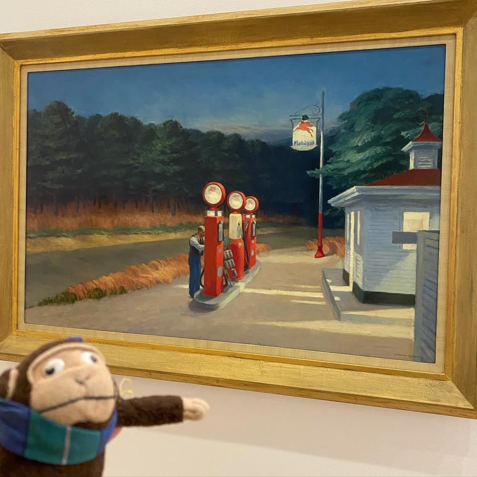 greenietravels's tweet photo. Both found beauty at the gas station
.
.
.
#MOMA #edwardhopper #gas #edruscha #standardstation #painting #art #adayatthemuseum https://t.co/amSey8Wuxt