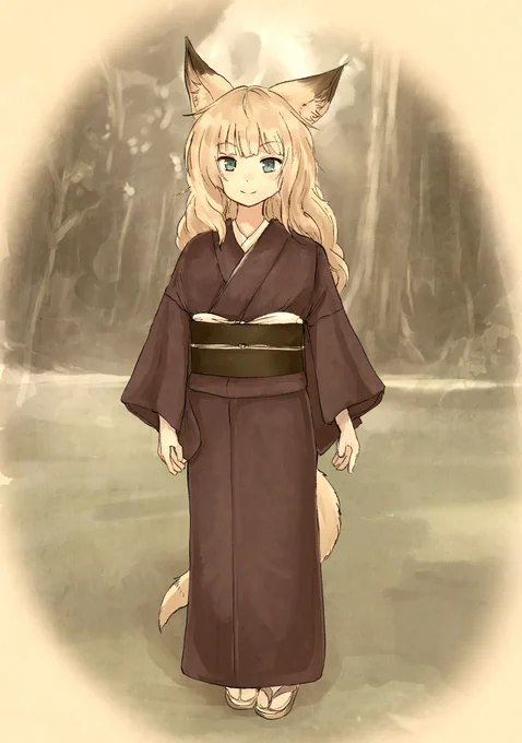 お嫁ちゃんとぬしさま、果たしてどちらが先に言い寄ったのか…気になる方は狐のお嫁ちゃん7巻収録、第50縁「狐のお嫁ちゃんが昔を思い返し縁(後編)」をご覧ください  これはかなり昔のお嫁ちゃんの姿です