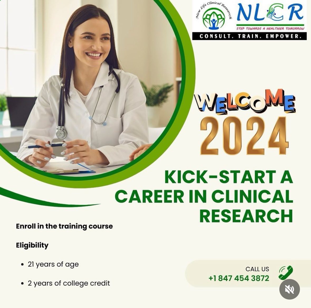 NewLifeResearch's tweet photo. Start your clinical research career now! NLCR offers comprehensive training, perfect for fresh graduates, international students, and those seeking a career change. Enroll today: [https://t.co/Ywpl7EKwpD] #ClinicalResearch #Career #nlcresearch #NLCRTraining #medical https://t.co/1fBQLeuAB0