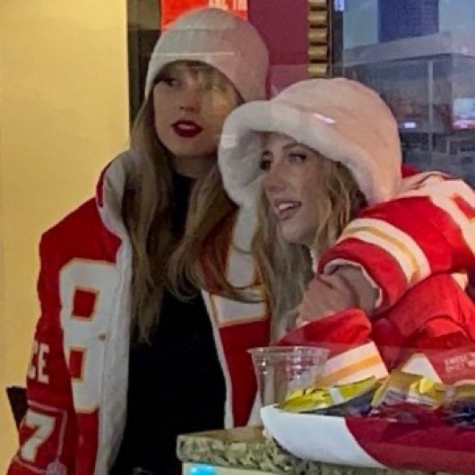Taylor Swift &amp; Brittany Mahomes in their suite at Arrowhead Stadium